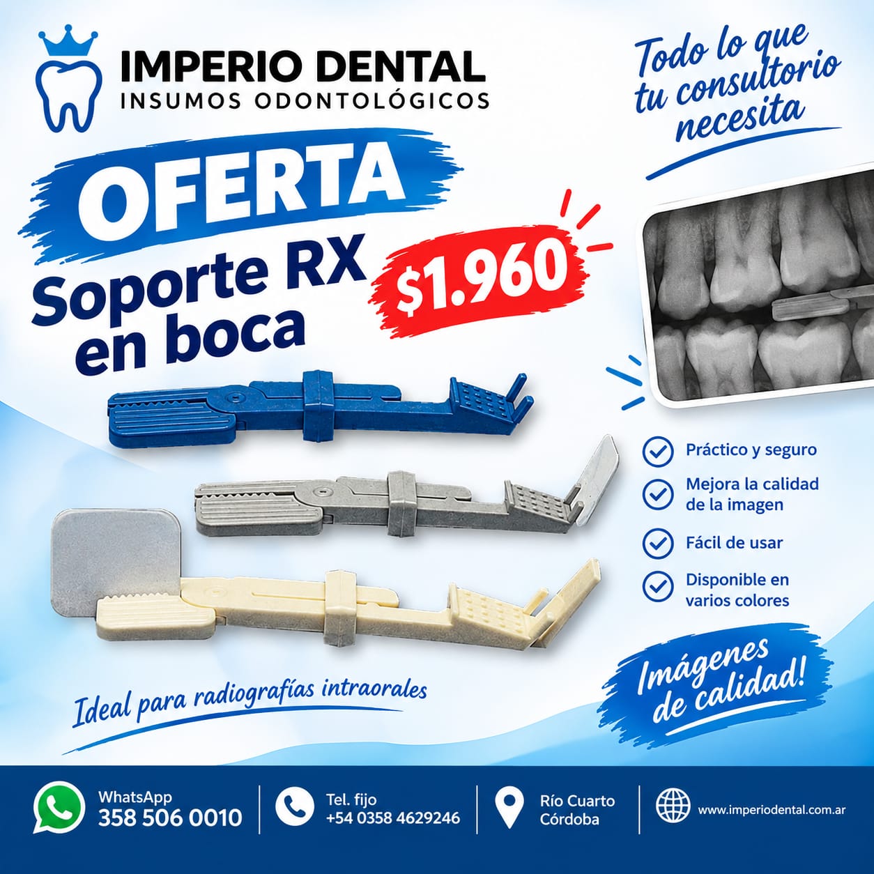 OFERTA SOPORTE RX RADIOGRAFIA EN BOCA $1960